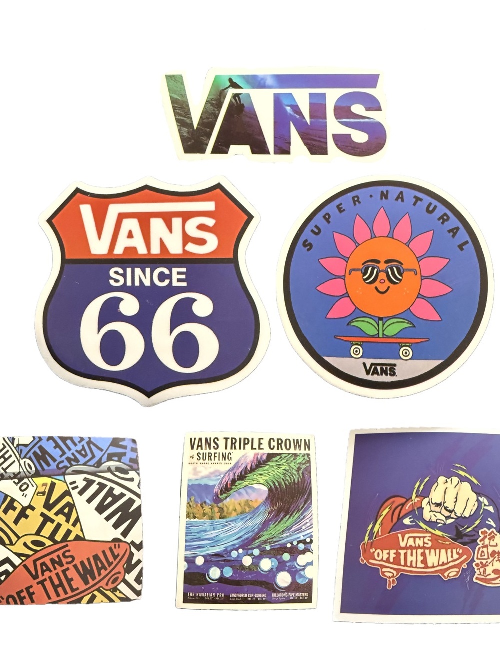 Vans Off The Wall Sticker Lot Surf Skate Logo Decals Collectible Set of 6